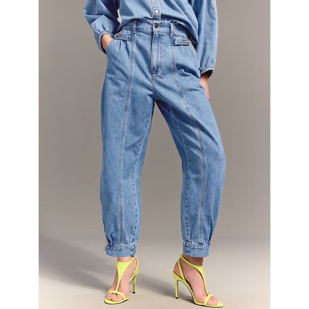 NWT - Christopher John Rogers Barrel Jeans - Collab with Old Navy   - Sz 8